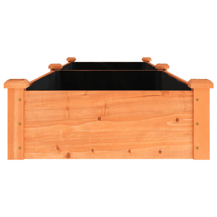 plantekasse med foring 240x60x25 cm massivt fyrretræ brun