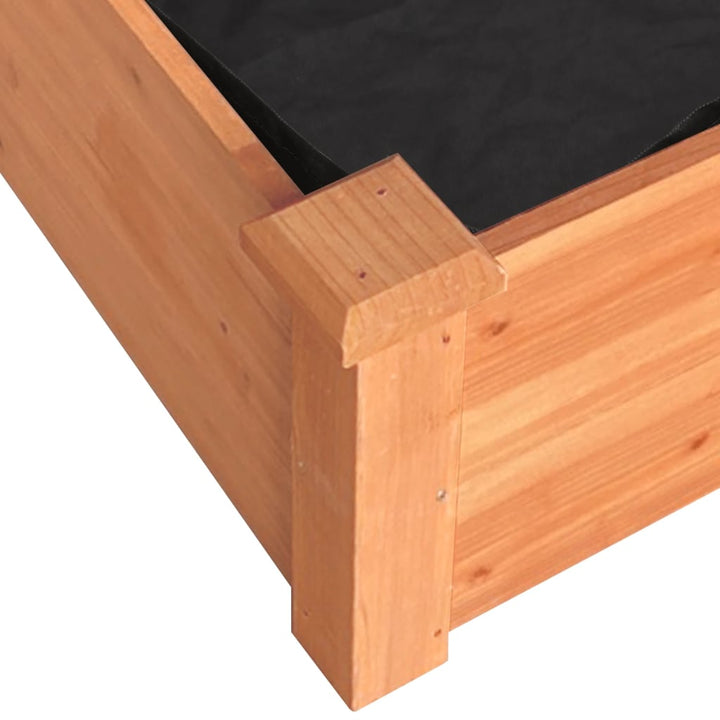 plantekasse med foring 240x60x25 cm massivt fyrretræ brun