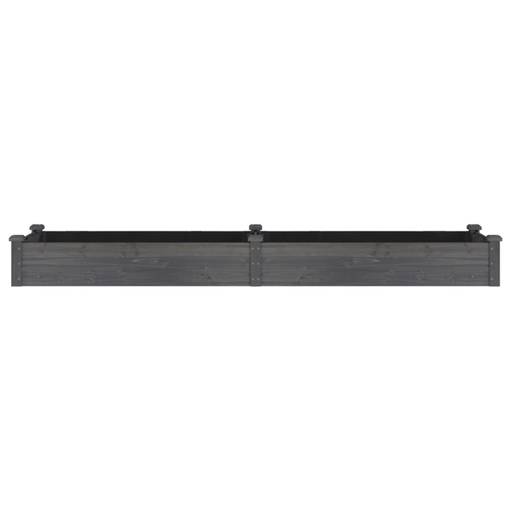 plantekasse med foring 240x60x25 cm massivt fyrretræ grå