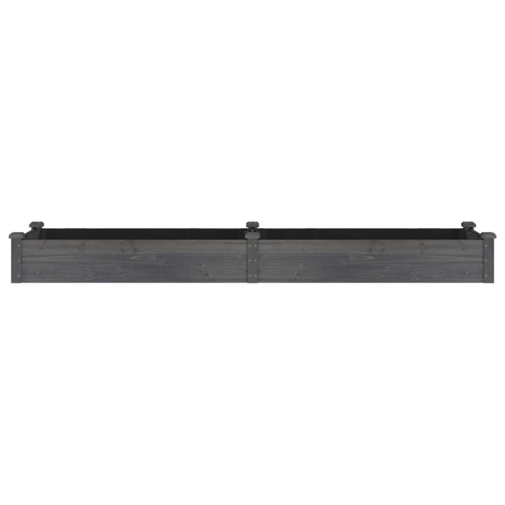 plantekasse med foring 240x60x25 cm massivt fyrretræ grå