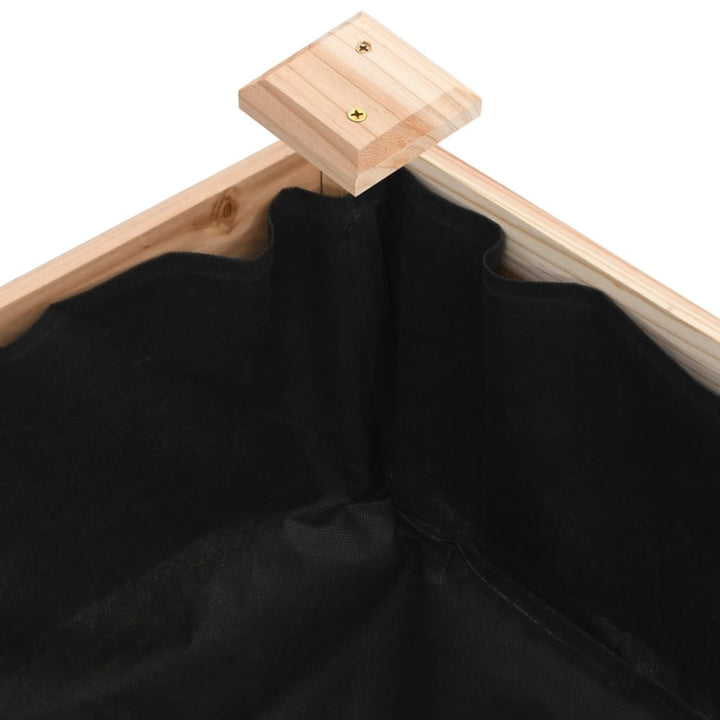 plantekasse med foring 240x120x25 cm massivt fyrretræ