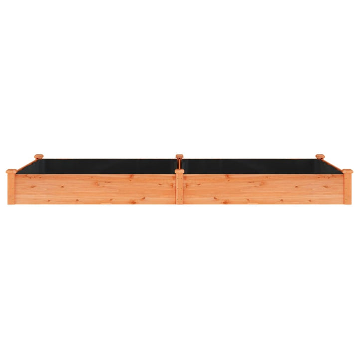 plantekasse med foring 240x120x25 cm massivt fyrretræ brun