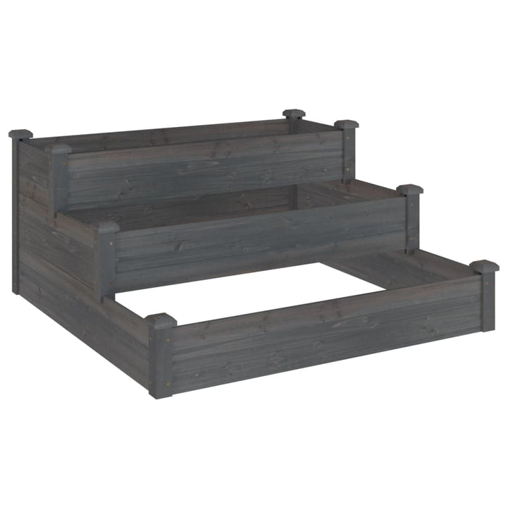 højbed 120x120x56 cm massivt fyrretræ grå