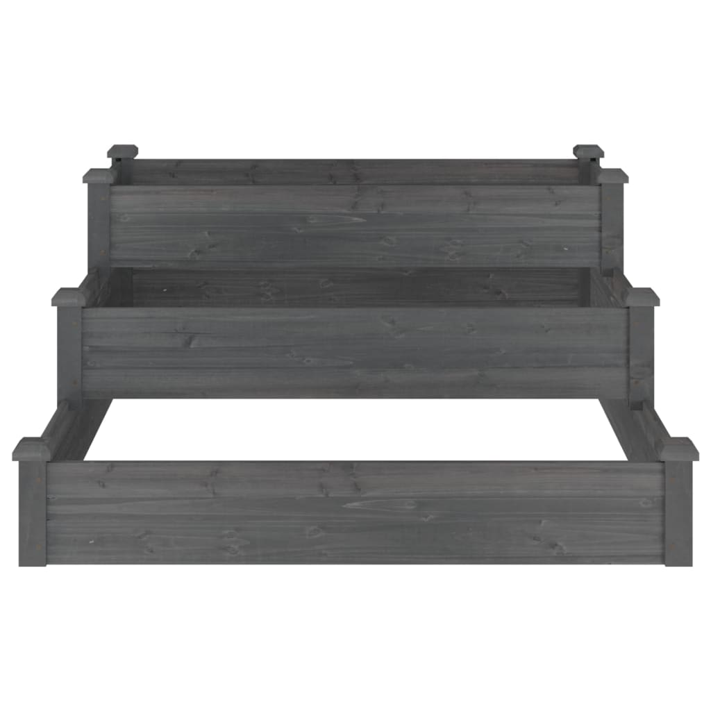 højbed 120x120x56 cm massivt fyrretræ grå