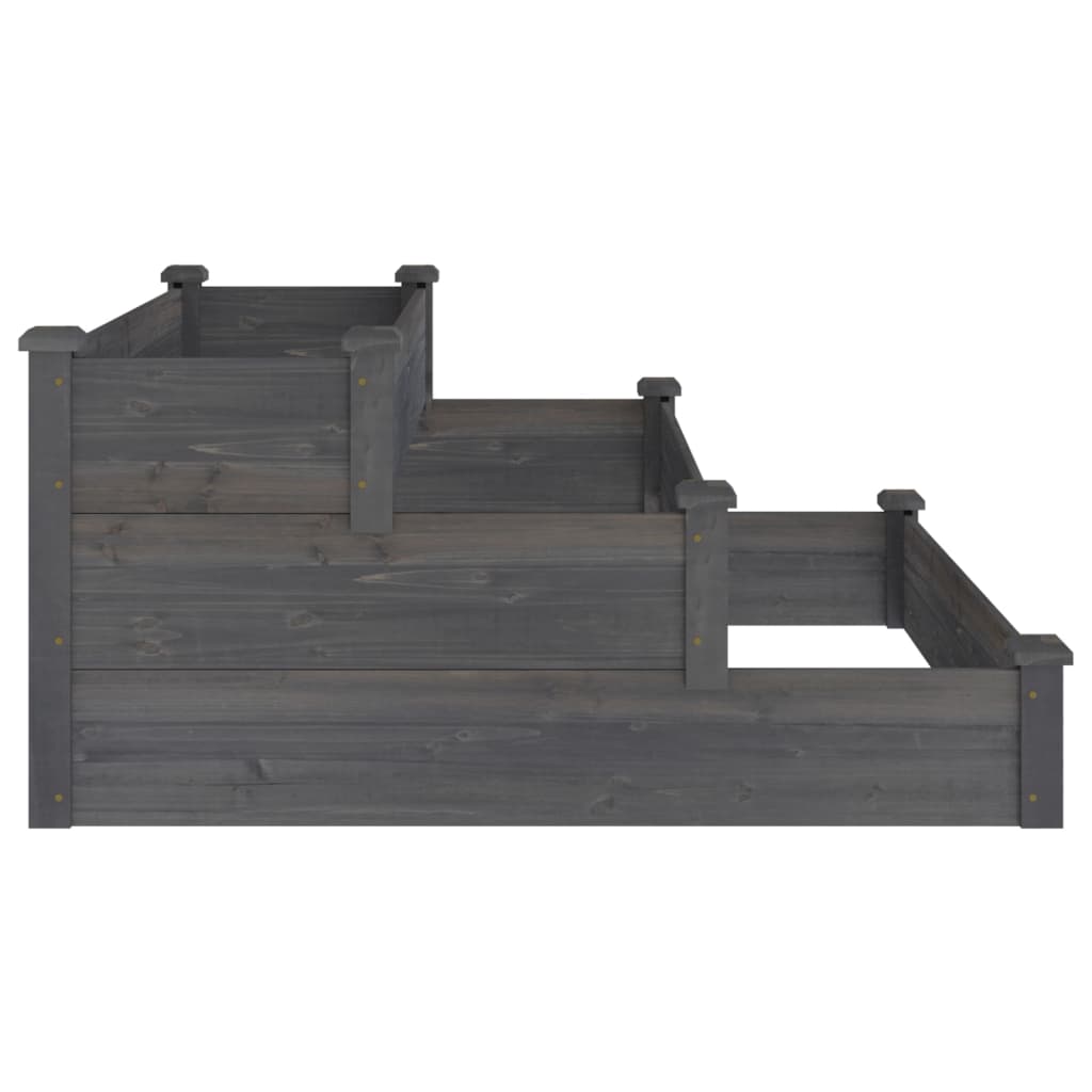 højbed 120x120x56 cm massivt fyrretræ grå