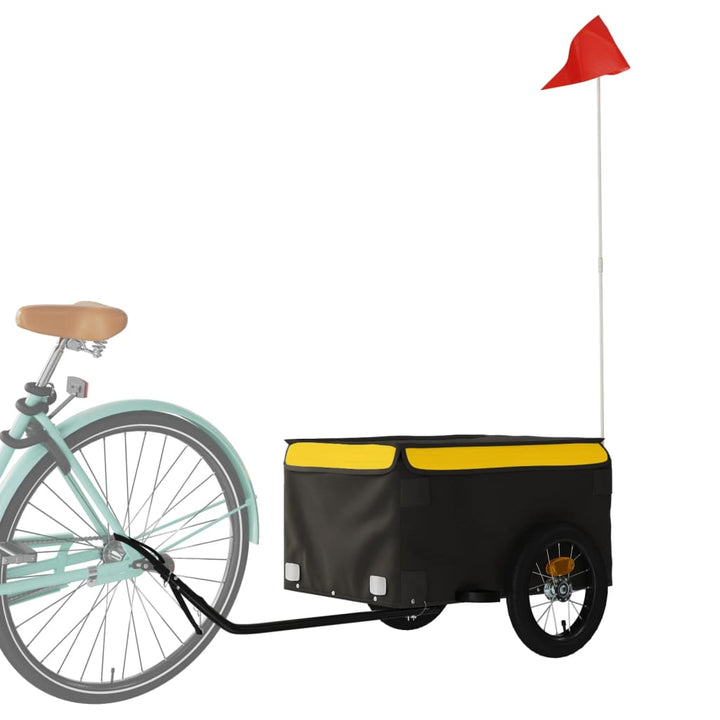 cykelanhænger 30 kg jern sort og gul