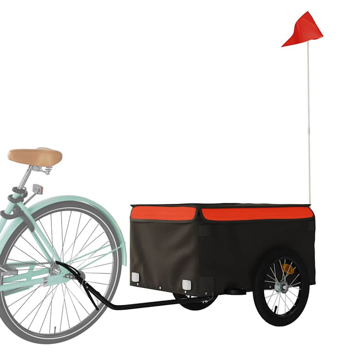 cykelanhænger 45 kg jern sort og orange