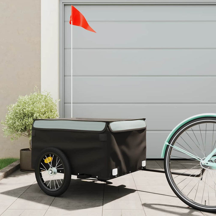 cykelanhænger 45 kg jern sort og grå