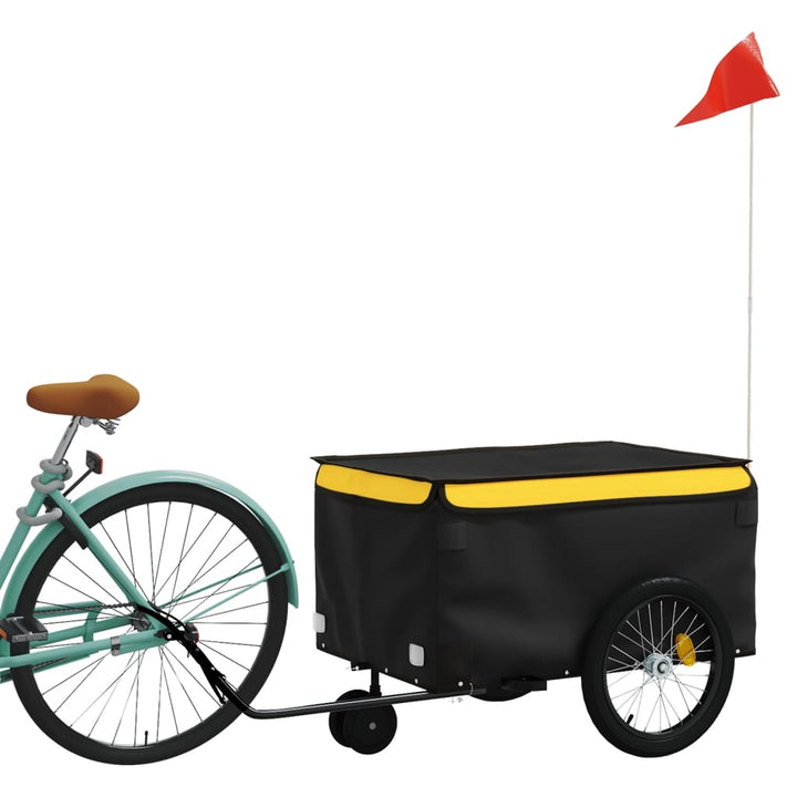 cykelanhænger 30 kg jern sort og gul