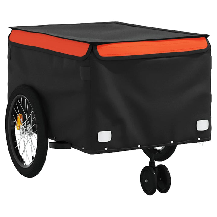 cykelanhænger 45 kg jern sort og orange
