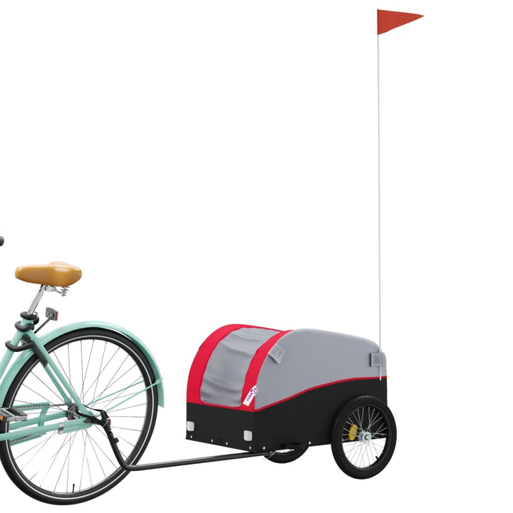 cykelanhænger 30 kg jern sort og rød