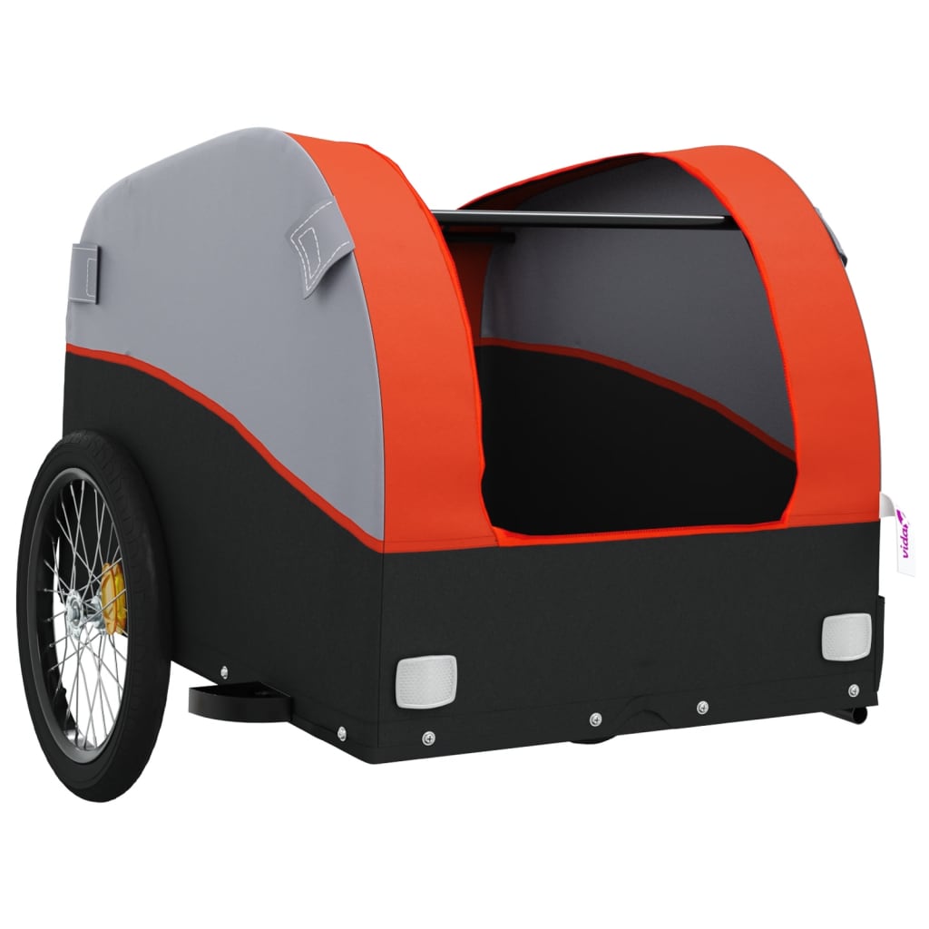 cykelanhænger 45 kg jern sort og orange