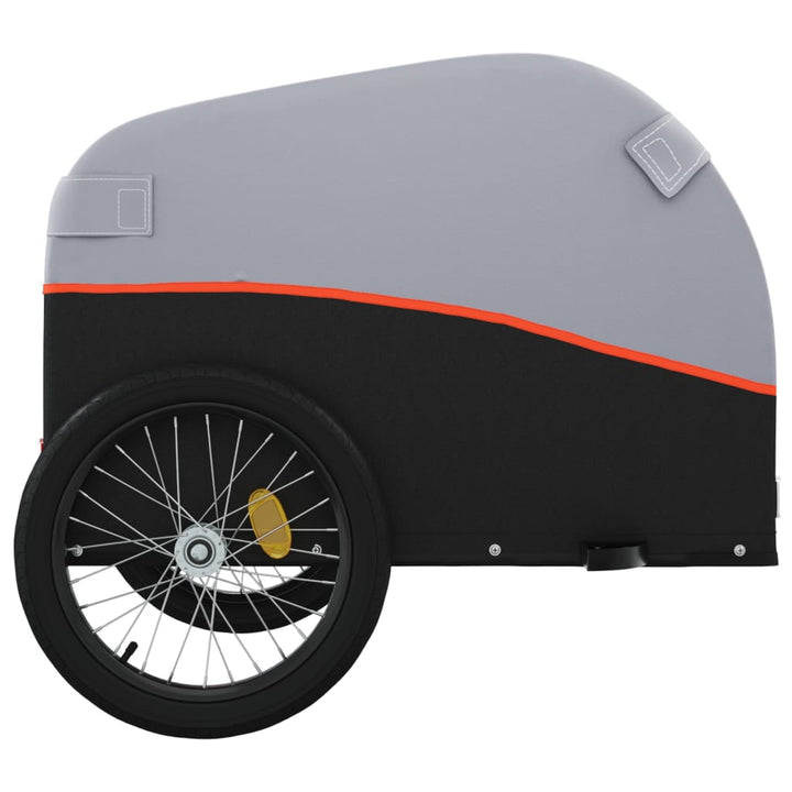 cykelanhænger 45 kg jern sort og orange