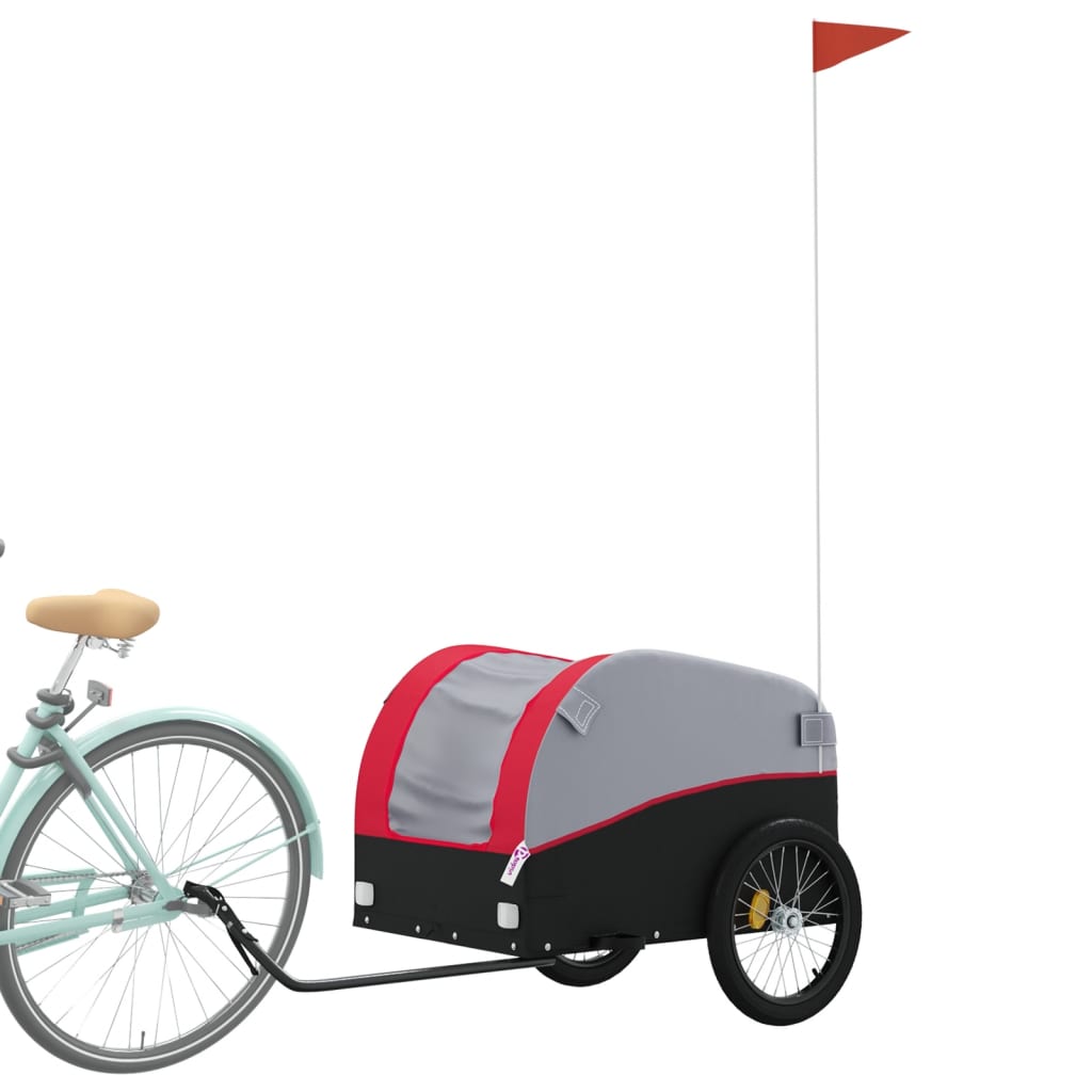 cykelanhænger 45 kg jern sort og rød