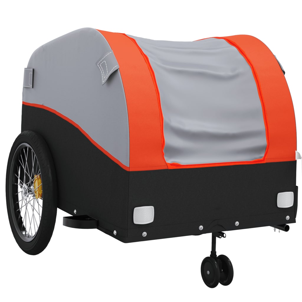 cykelanhænger 45 kg jern sort og orange