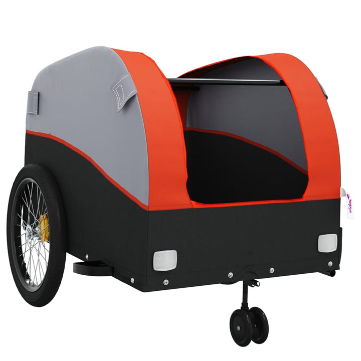 cykelanhænger 45 kg jern sort og orange