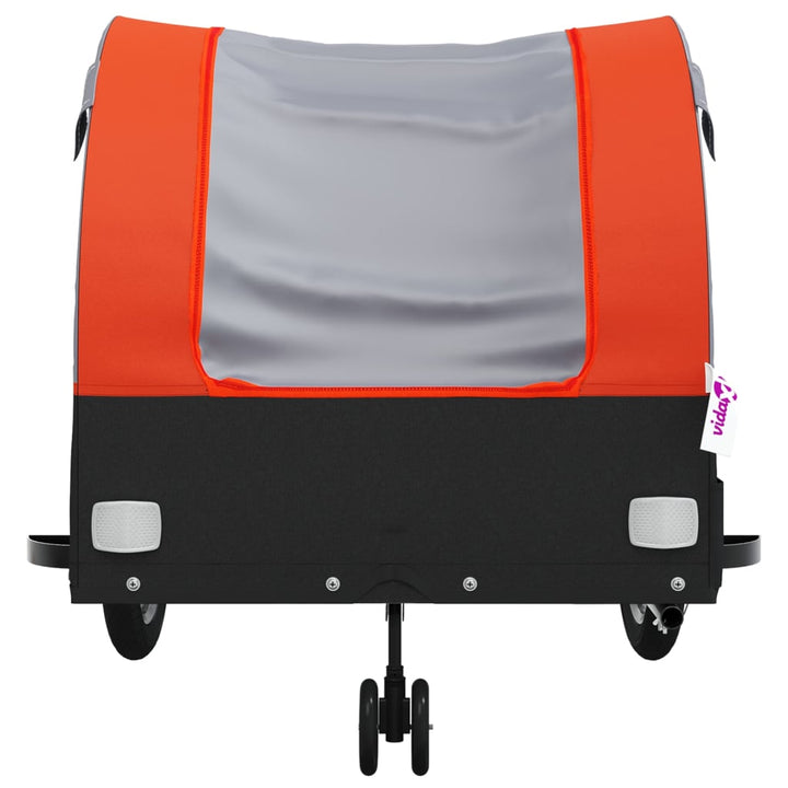 cykelanhænger 45 kg jern sort og orange