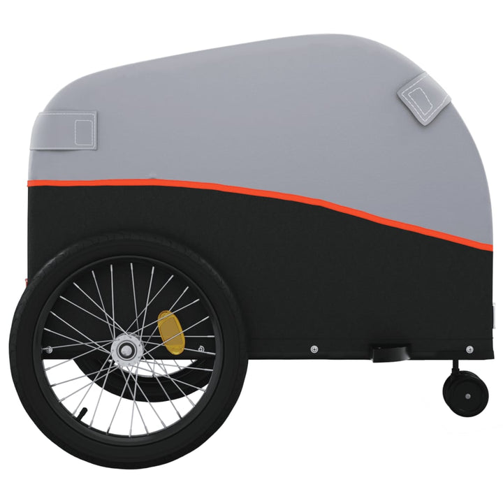 cykelanhænger 45 kg jern sort og orange