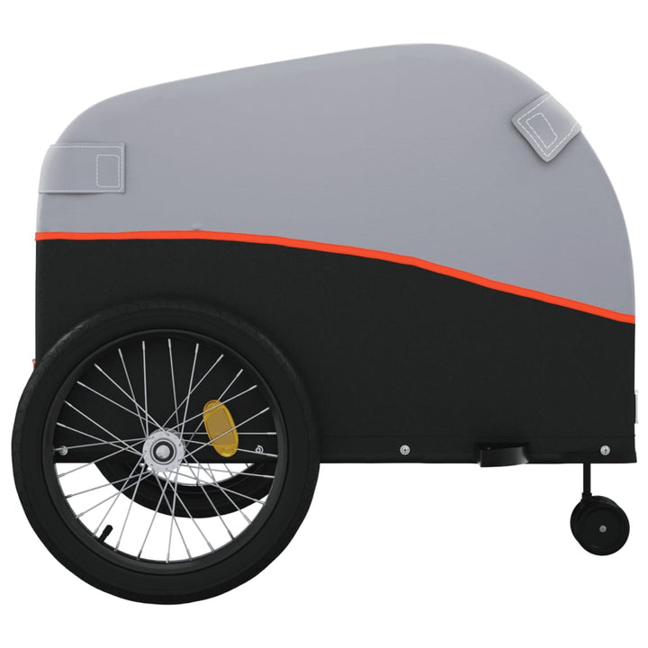 cykelanhænger 45 kg jern sort og orange
