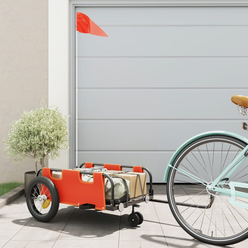 cykeltrailer oxfordstof og jern orange