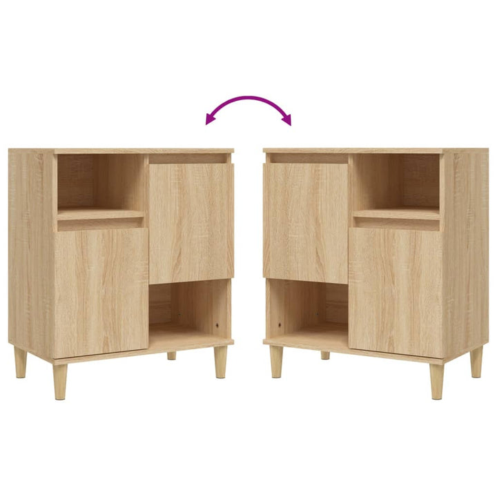 skænke 2 stk. 60x35x70 cm konstrueret træ sonoma-eg