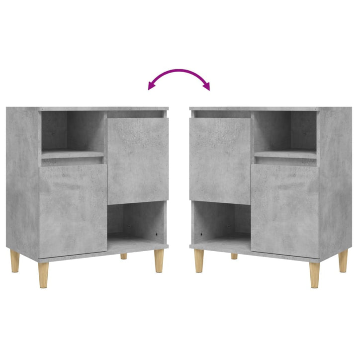 skænke 2 stk. 60x35x70 cm konstrueret træ betongrå
