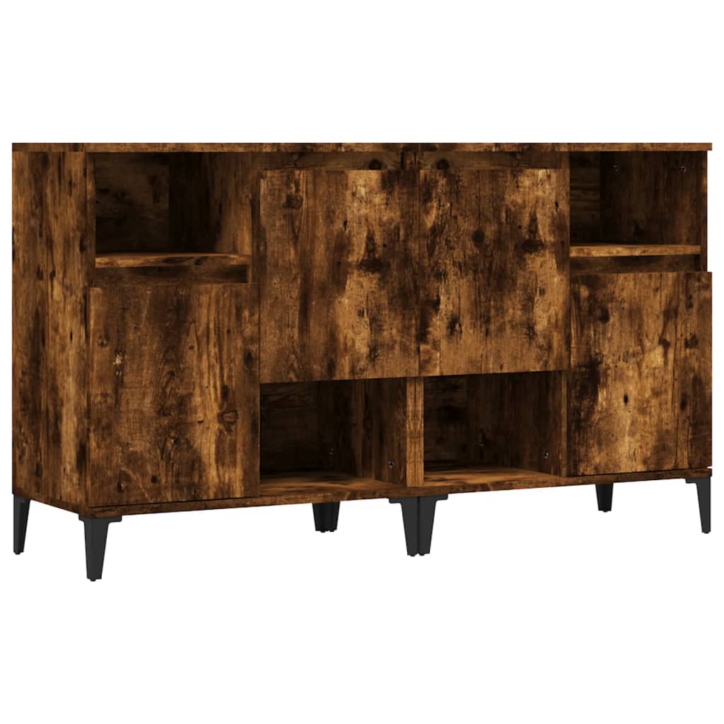 skænke 2 stk. 60x35x70 cm konstrueret træ røget egetræsfarve