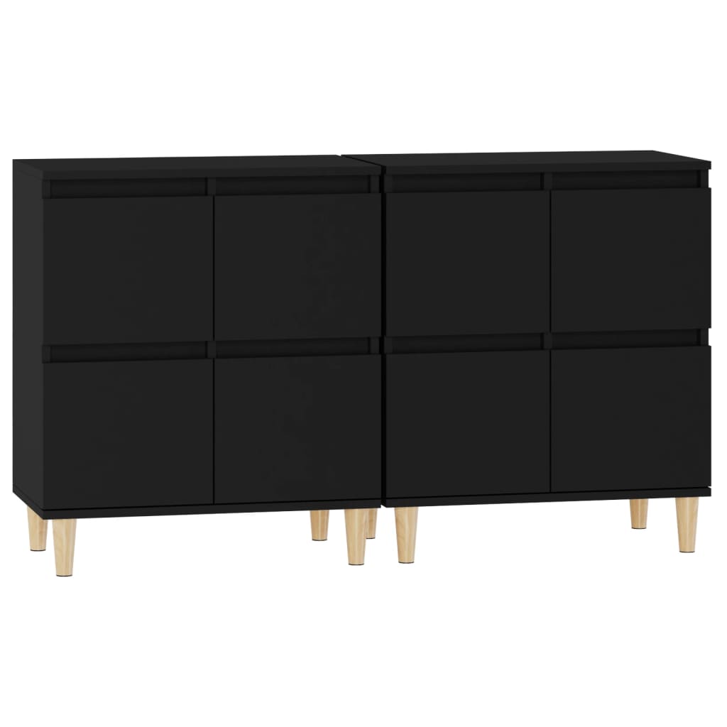 skænke 2 stk. 60x35x70 cm konstrueret træ sort