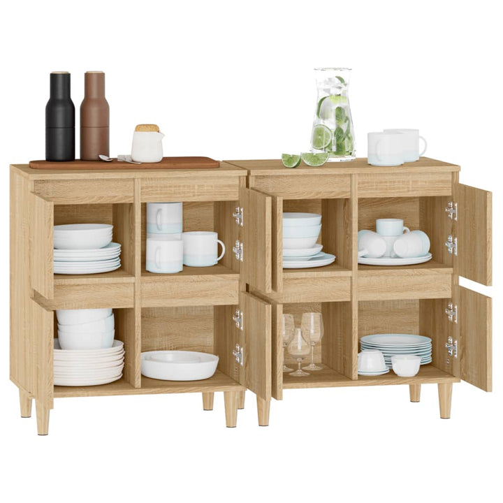 skænke 2 stk. 60x35x70 cm konstrueret træ sonoma-eg