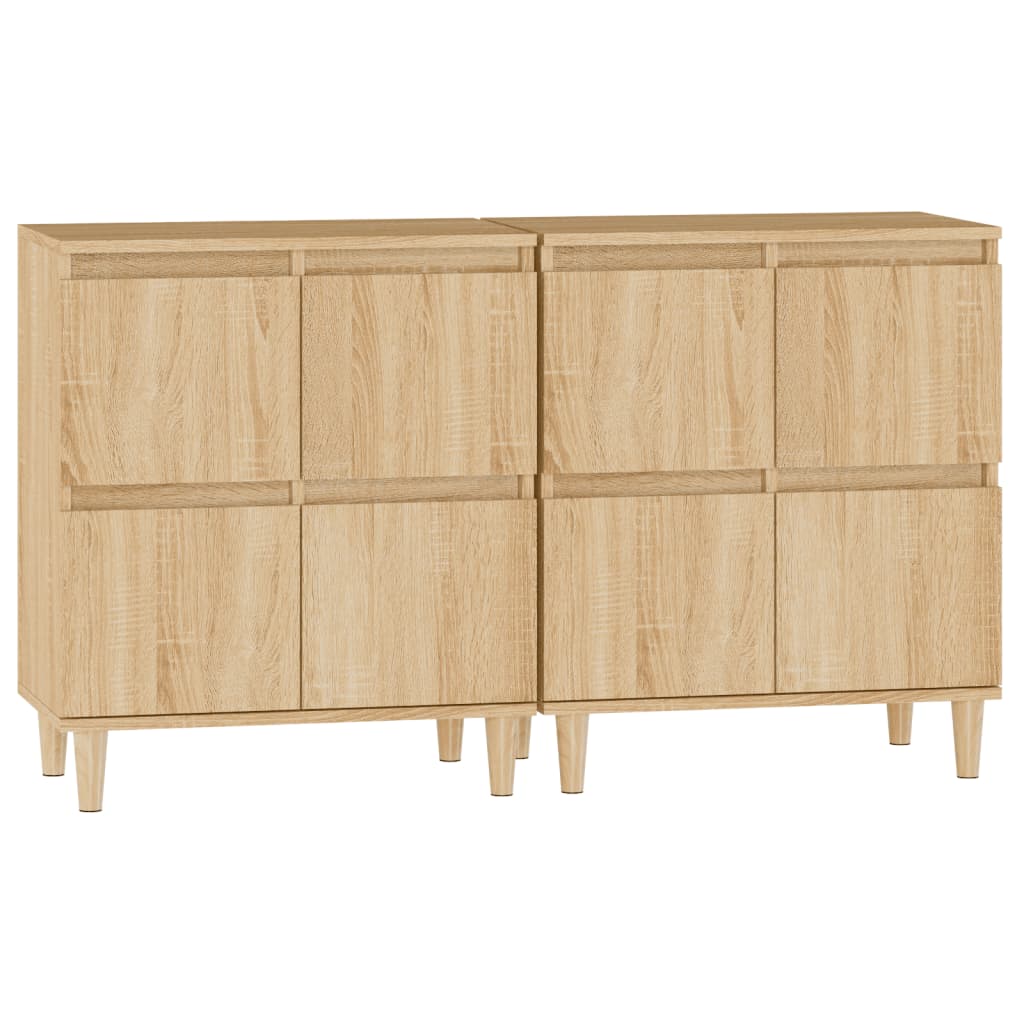 skænke 2 stk. 60x35x70 cm konstrueret træ sonoma-eg