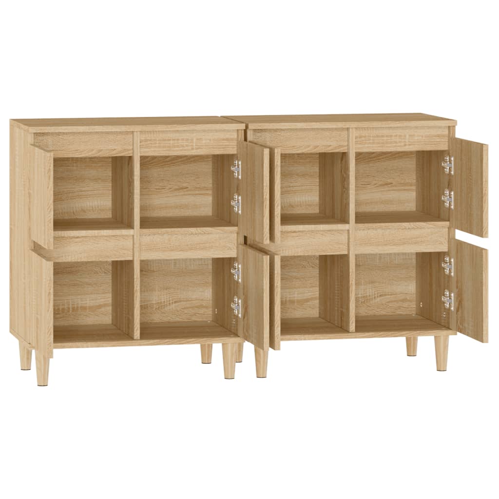 skænke 2 stk. 60x35x70 cm konstrueret træ sonoma-eg