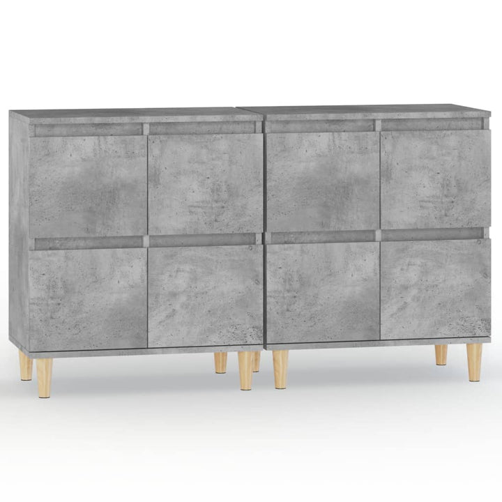 skænke 2 stk. 60x35x70 cm konstrueret træ betongrå