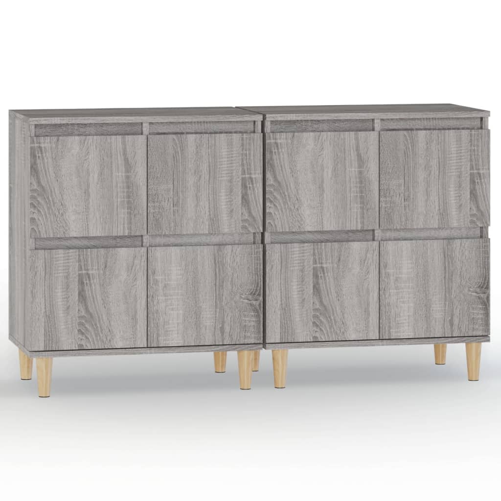 skænke 2 stk. 60x35x70 cm konstrueret træ grå sonoma-eg