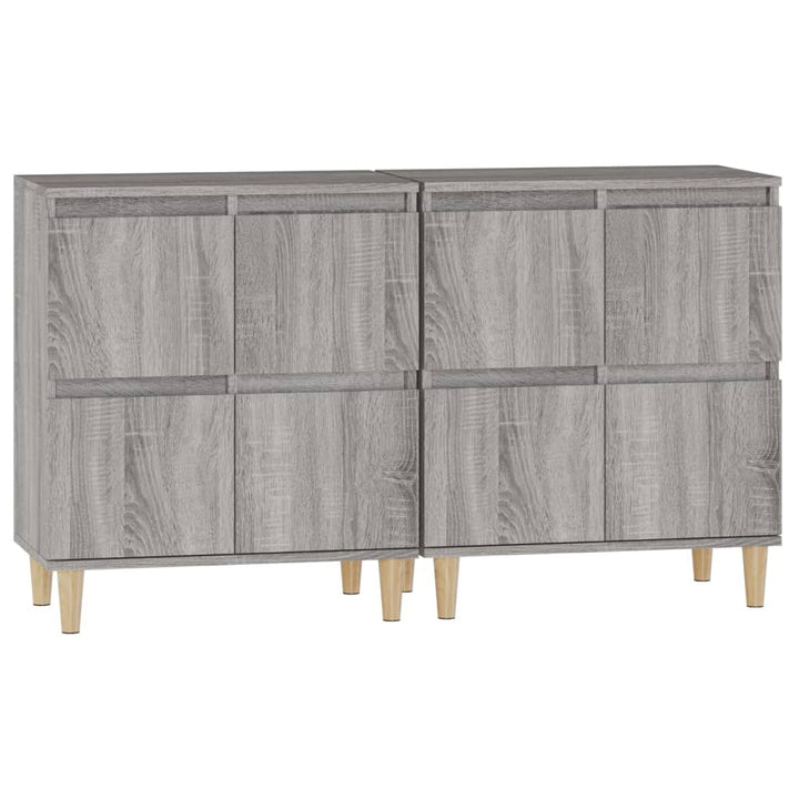 skænke 2 stk. 60x35x70 cm konstrueret træ grå sonoma-eg