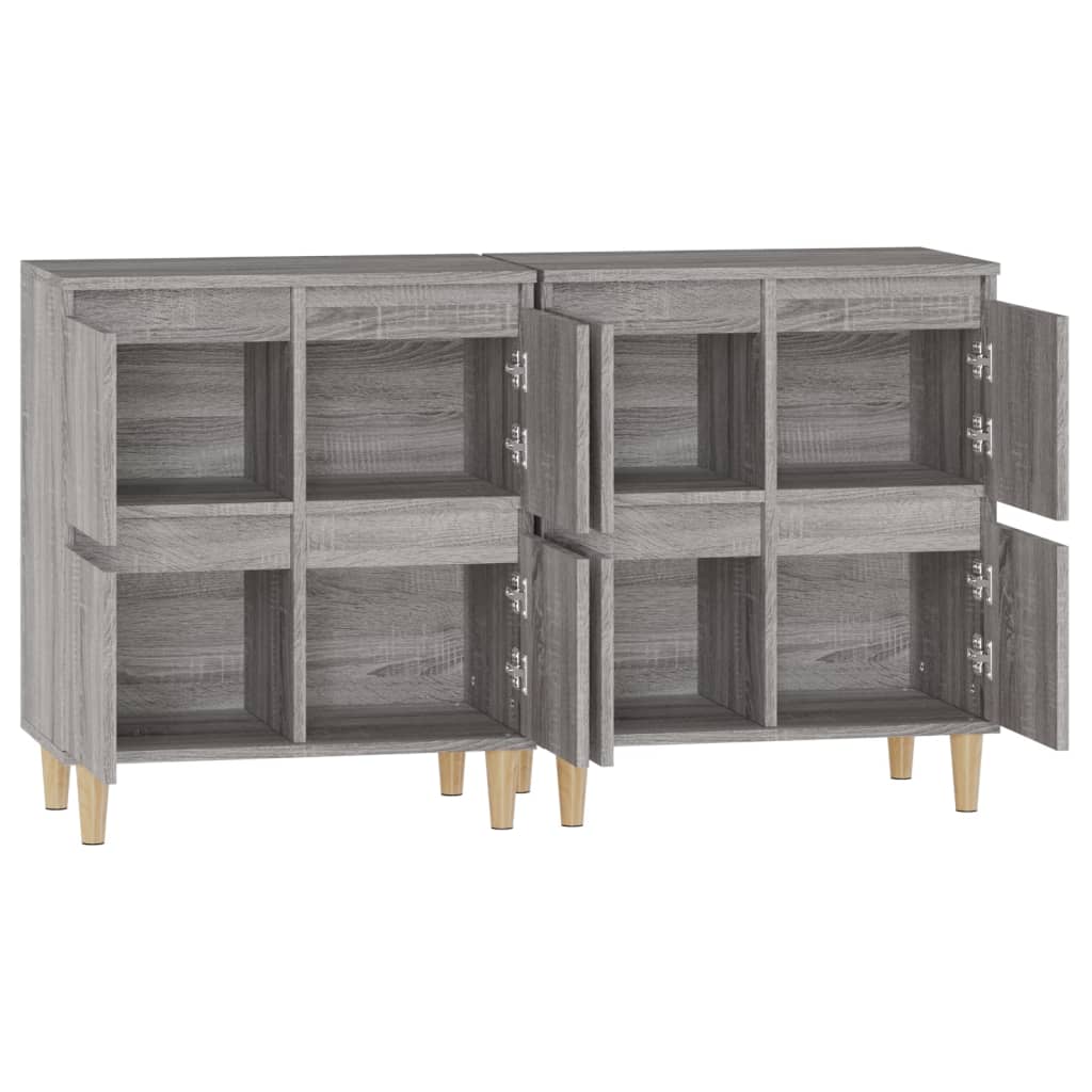 skænke 2 stk. 60x35x70 cm konstrueret træ grå sonoma-eg