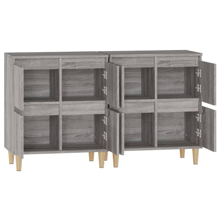 skænke 2 stk. 60x35x70 cm konstrueret træ grå sonoma-eg