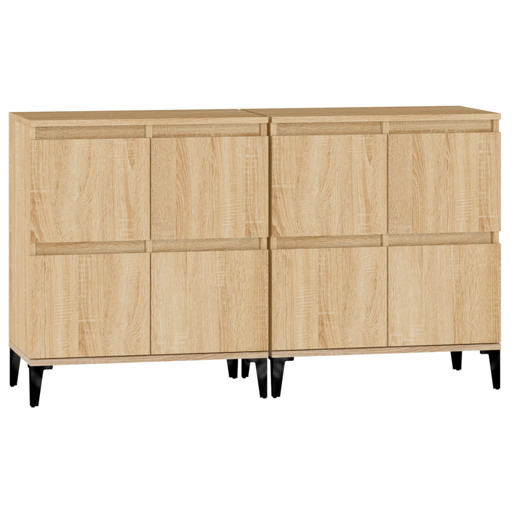 skænke 2 stk. 60x35x70 cm konstrueret træ sonoma-eg