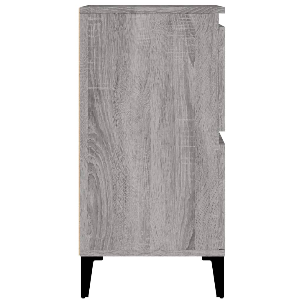 skænke 2 stk. 60x35x70 cm konstrueret træ grå sonoma-eg