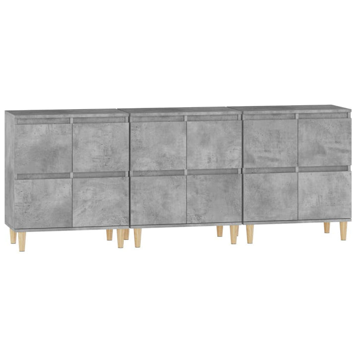 skænke 3 stk. 60x35x70 cm konstrueret træ betongrå