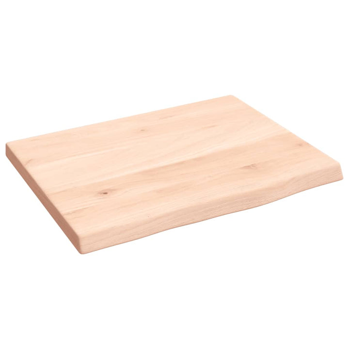 bordplade til badeværelse 40x30x2 cm massivt træ ubehandlet