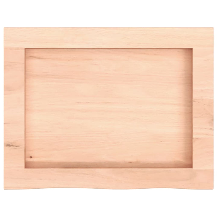 bordplade til badeværelse 40x30x(2-4) cm massivt træ ubehandlet