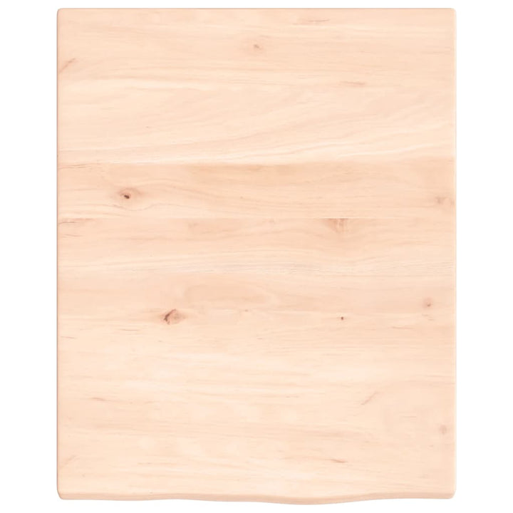 bordplade til badeværelse 40x50x2 cm massivt træ ubehandlet
