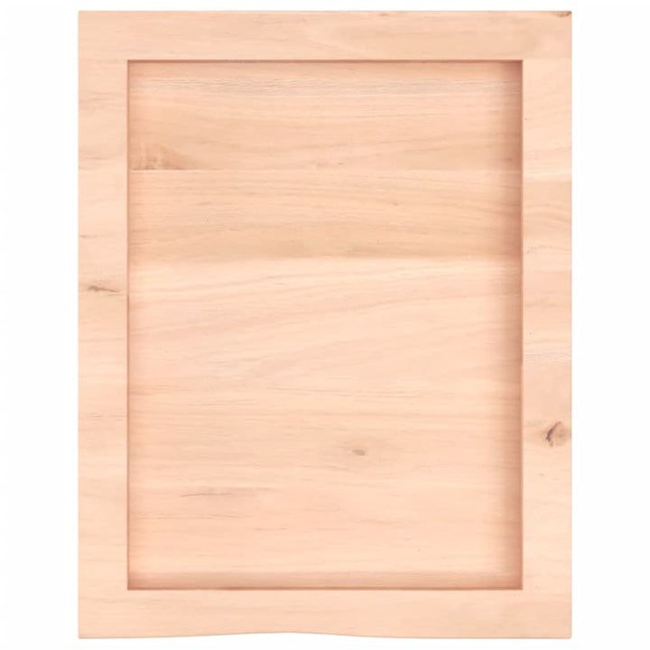 bordplade til badeværelse 40x50x(2-4) cm massivt træ ubehandlet