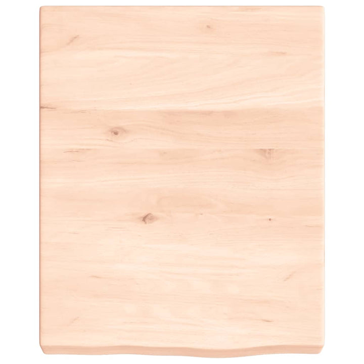 bordplade til badeværelse 40x50x(2-6) cm massivt træ ubehandlet