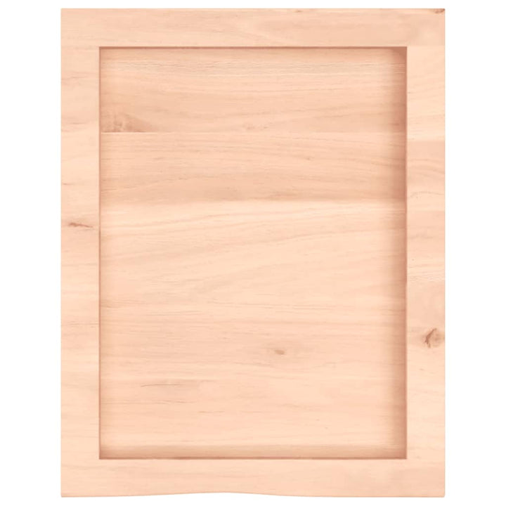 bordplade til badeværelse 40x50x(2-6) cm massivt træ ubehandlet