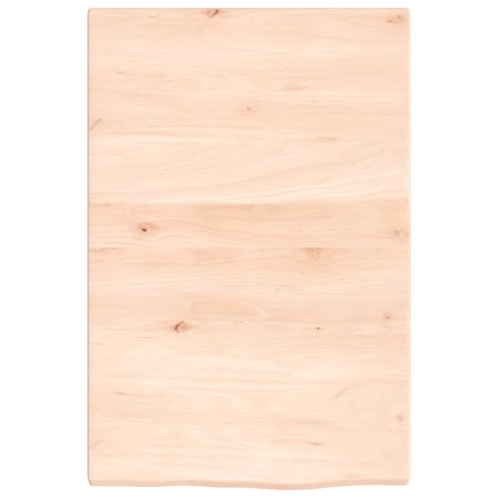 bordplade til badeværelse 40x60x2 cm massivt træ ubehandlet