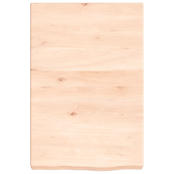 bordplade til badeværelse 40x60x(2-6) cm massivt træ ubehandlet