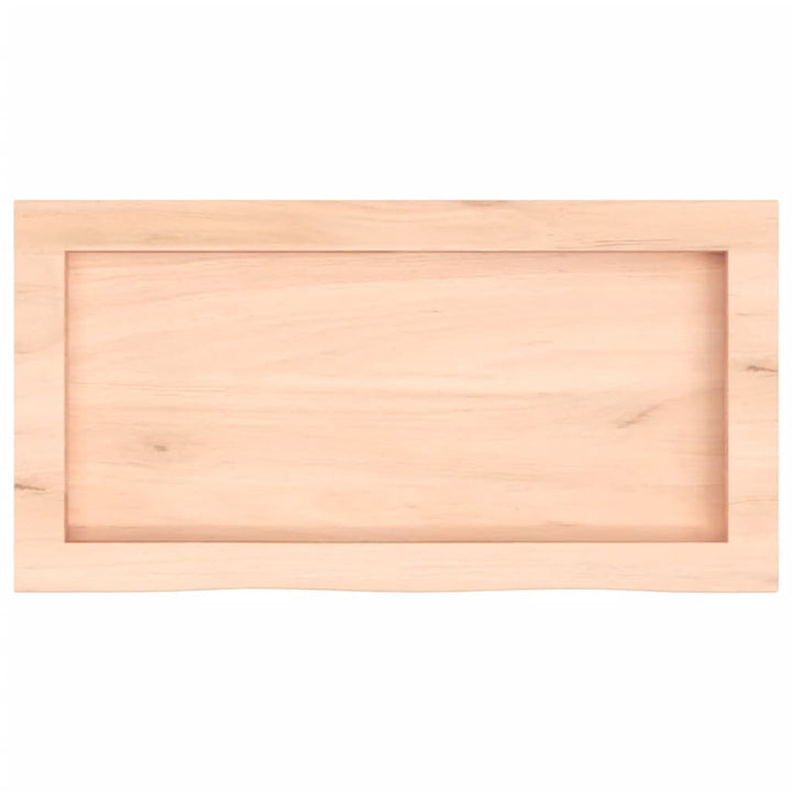 bordplade til badeværelse 60x30x(2-4) cm massivt træ ubehandlet