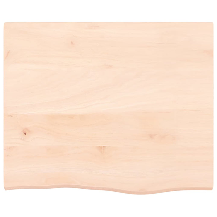 bordplade til badeværelse 60x50x2 cm massivt træ ubehandlet