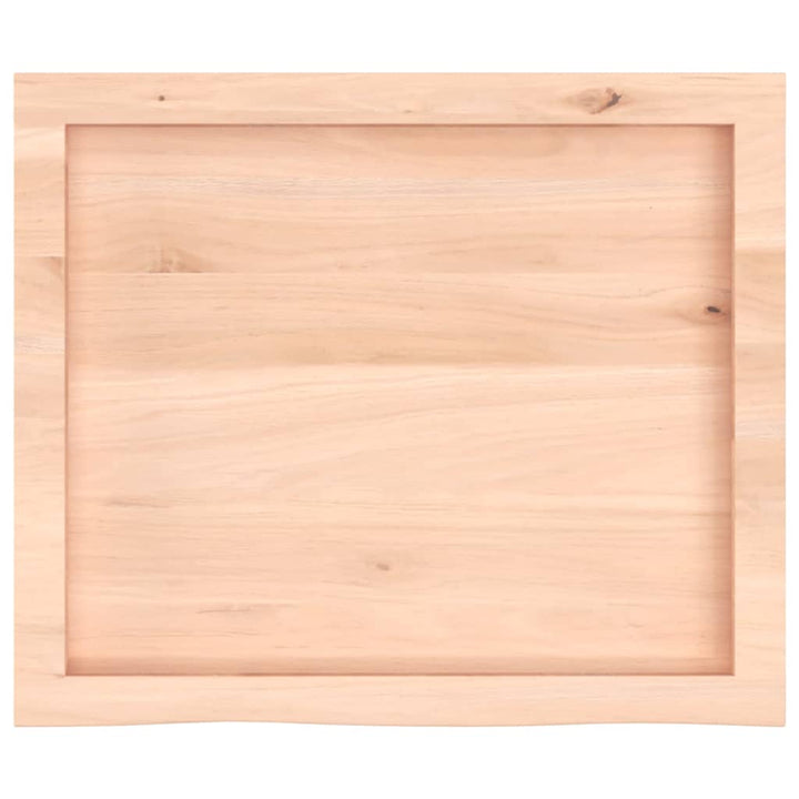 bordplade til badeværelse 60x50x(2-4) cm massivt træ ubehandlet